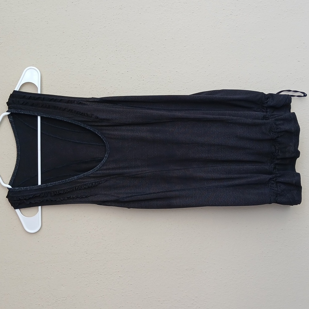 Lululemon I Just Wanna Run Racerback Tank Drawstring Black Top Size 10